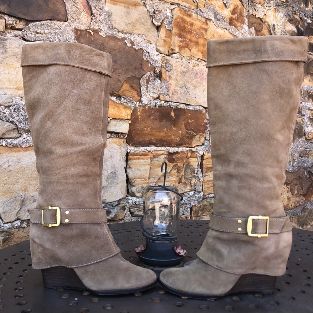 Vince Camuto Alician Boots (Camel Brown Suede)